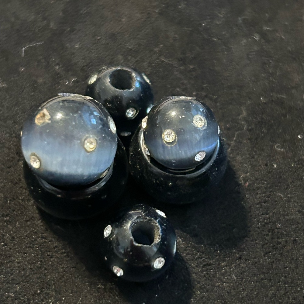Lot of black/gray and cz necklace pendant pieces.